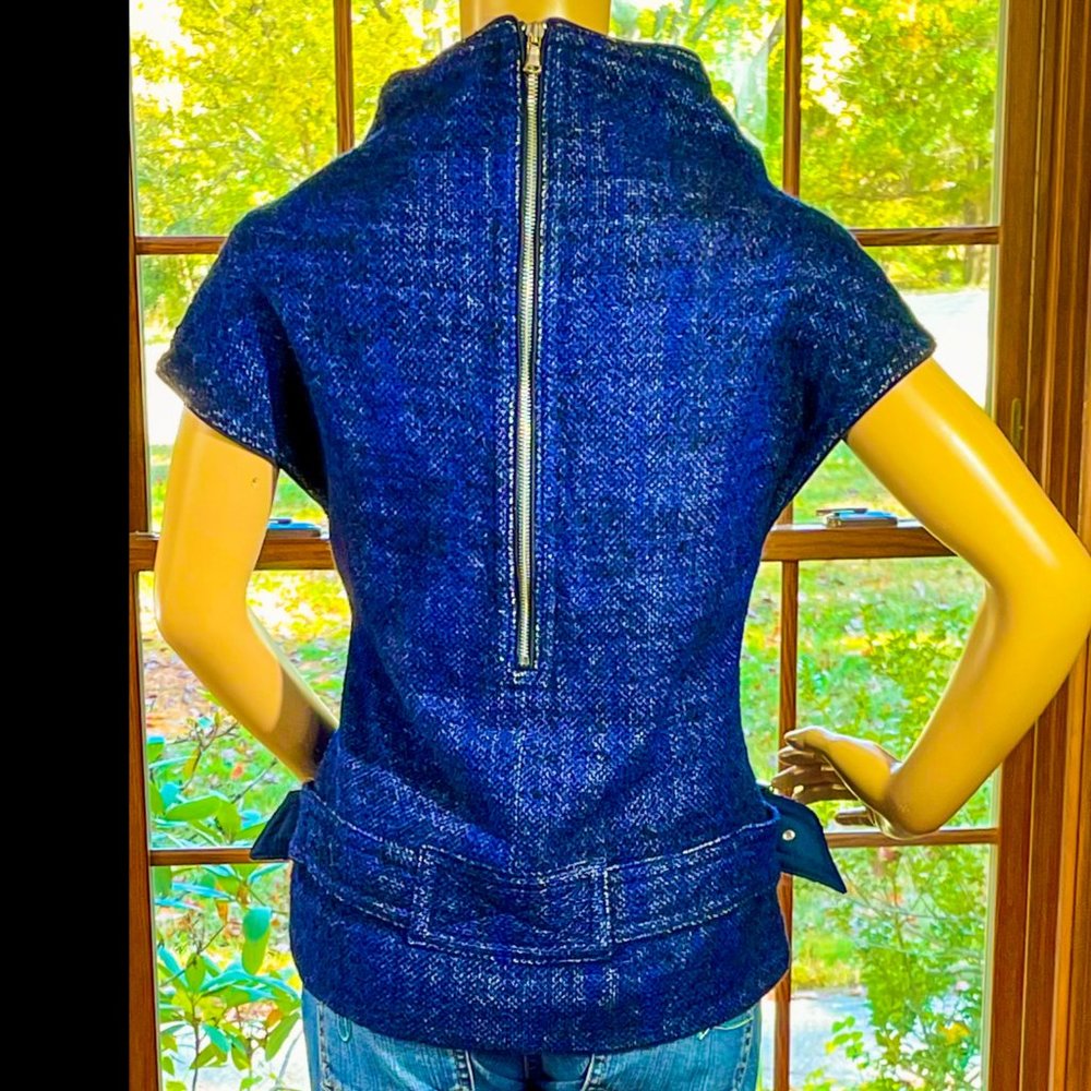 ⭐️HP⭐️MARC BY MARC JACOBS▪️Wool Blend Exposed Back Zip Retro Mod Tweed Vest Top - Picture 2 of 8